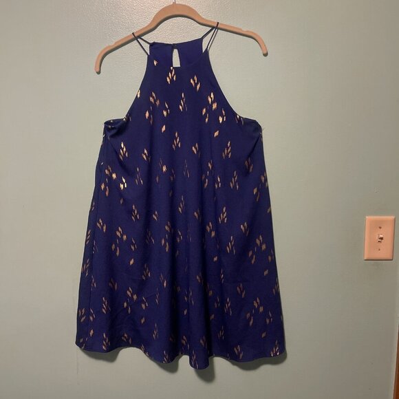 Everly Women’s Petite Small Dress Blue Halter - Picture 1 of 10